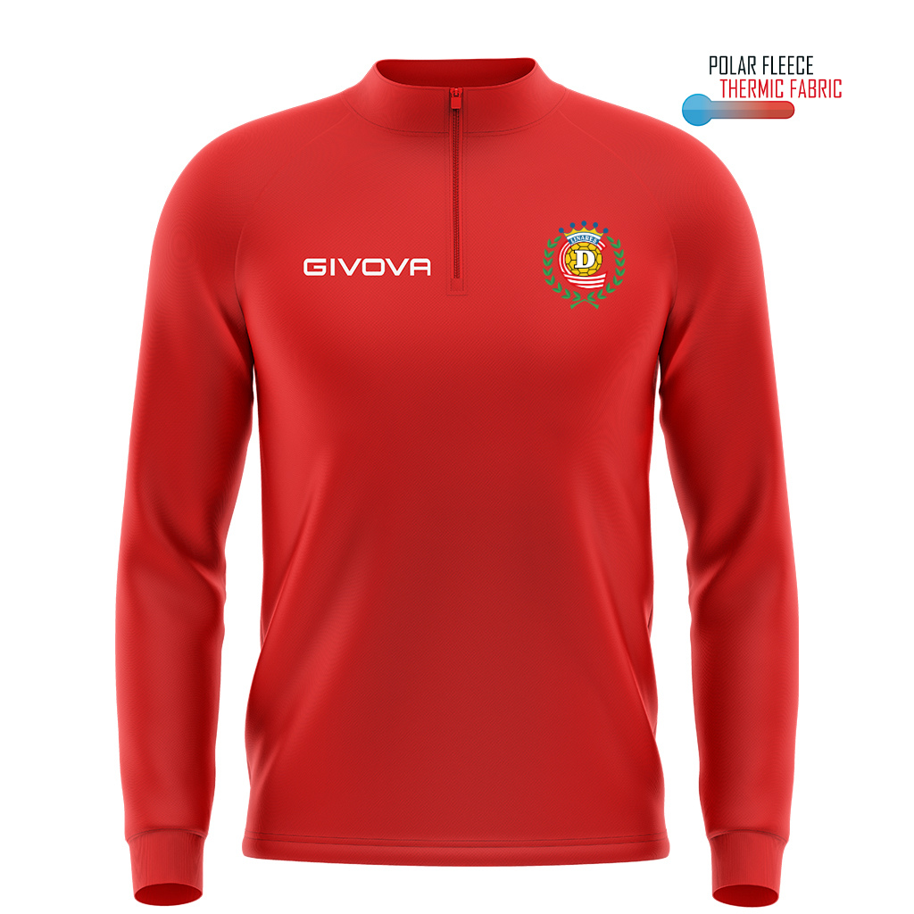 Poleron Entrenamiento Medio Cierre Rojo Deportes Linares