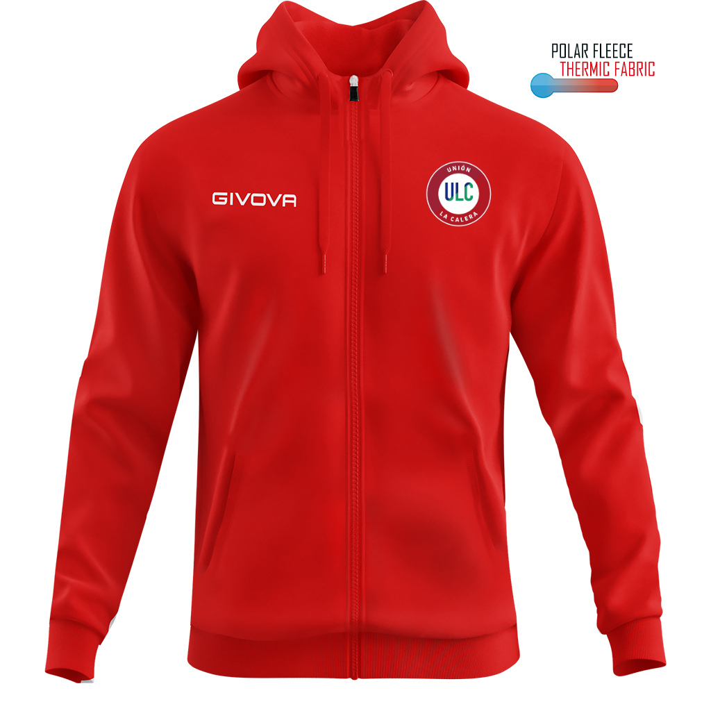 Polerón  Cierre Completo  Rojo Unión La Calera 2025